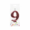 Metallic Rose Gold Number Candle 9