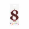 Metallic Rose Gold Number Candle 8
