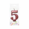 Metallic Rose Gold Number Candle 5