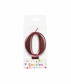 Metallic Rose Gold Number Candle 0