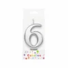 Metallic Silver Number Candle 6