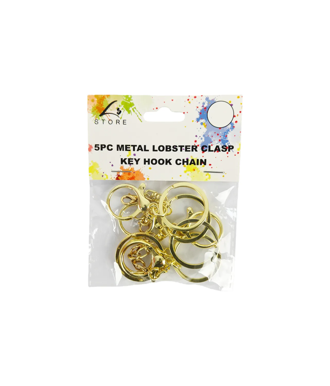 Metal Lobster Clasp Key Hook Chain 5pc