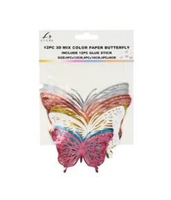 Mix 3D Paper Butterfly with Glue 12pc