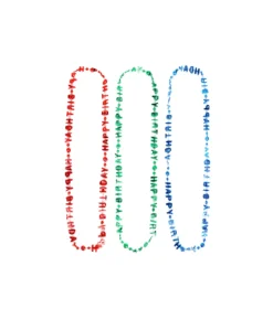 Mix Happy Birthday Necklaces 78cm 3pk