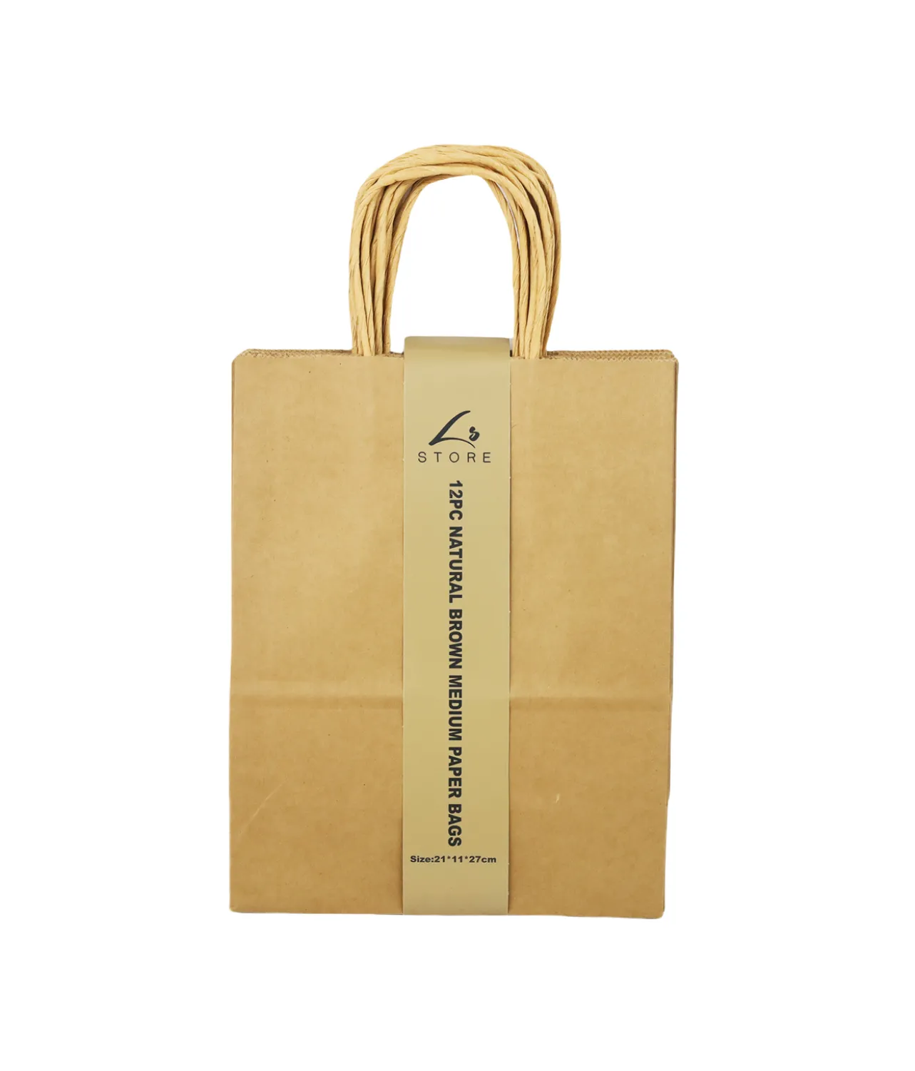 Natural Brown Medium Paper Bag 12pc