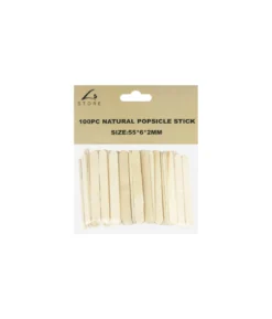Natural Wood Popsicle Sticks 5cm 100pk