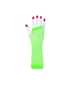 Neon Green Fishnet Long Gloves