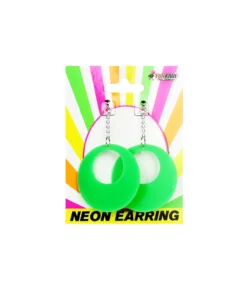 Neon Green Oval Earrings