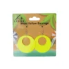 Neon Yellow Circle Earrings 7x5cm