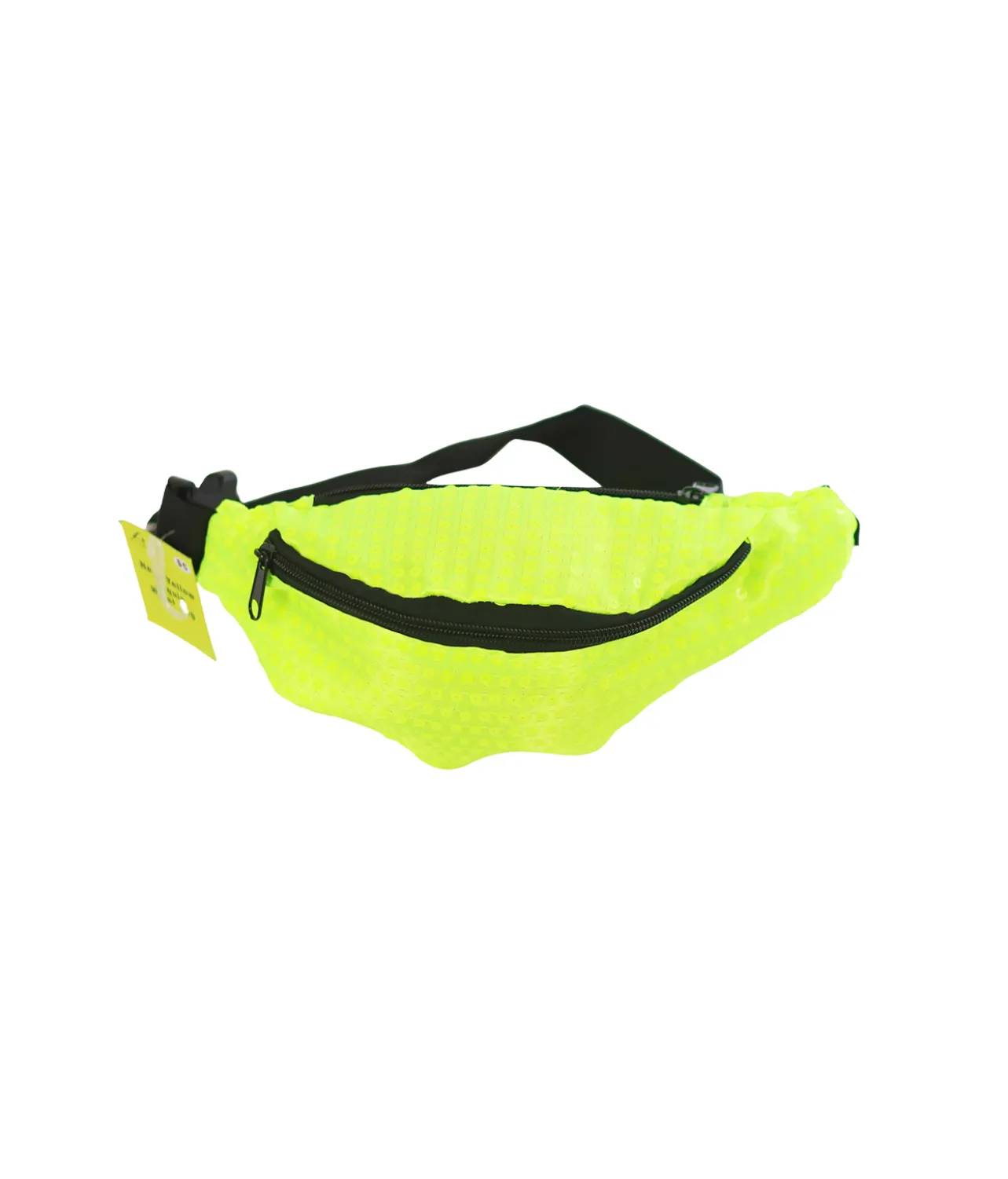 Neon Yellow Sequin Waist Bag