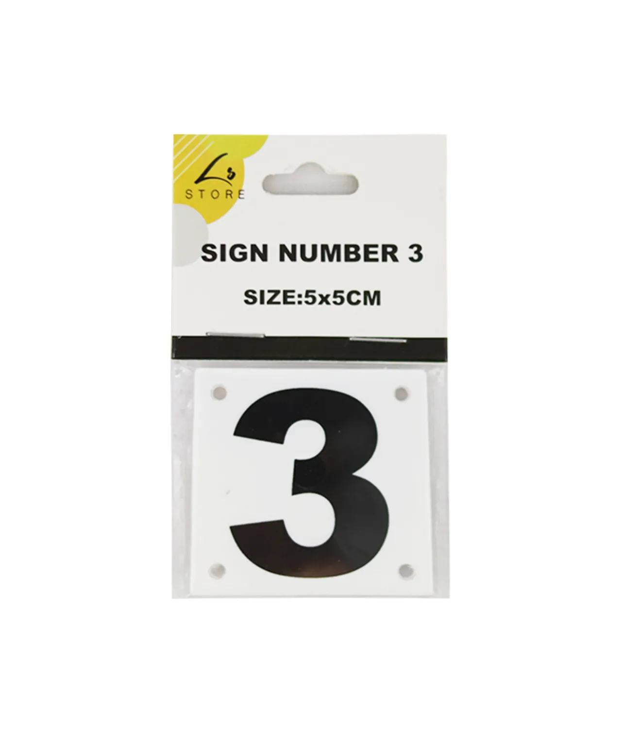 Number 3 Sign 5x5cm
