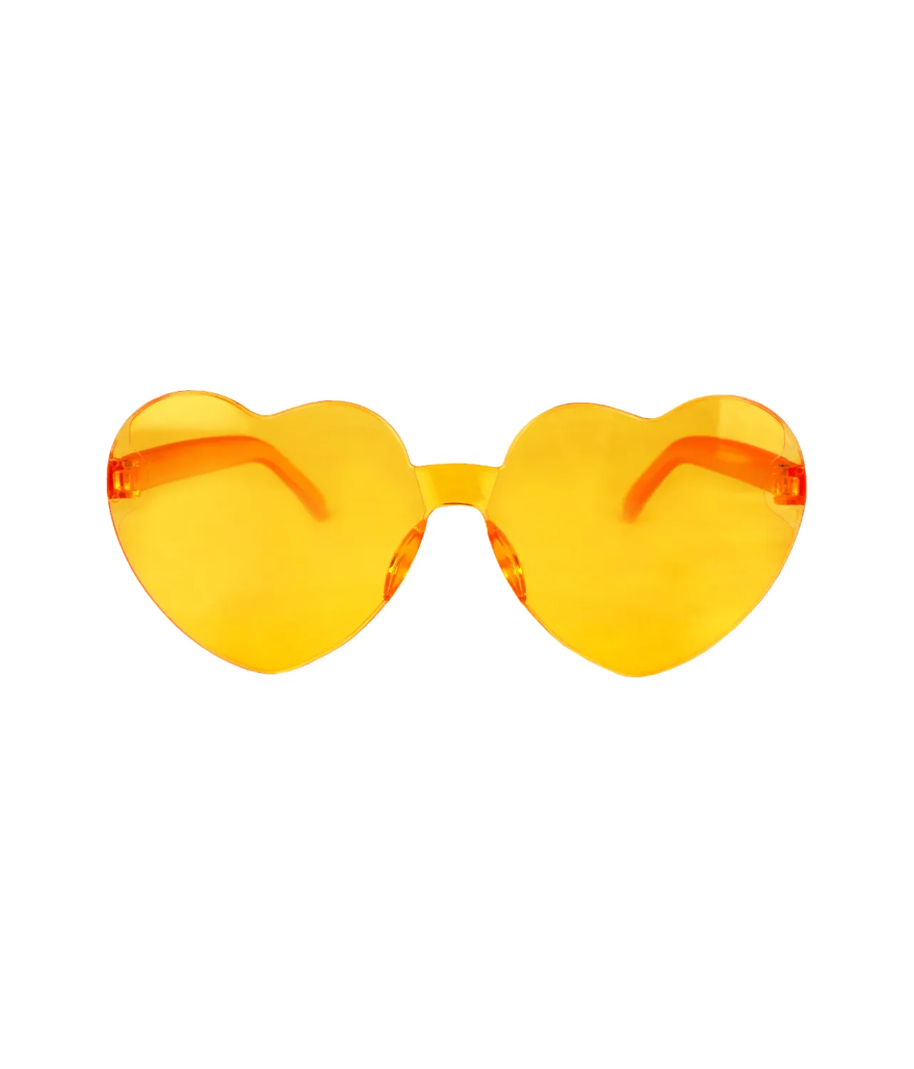 Orange Party Heart Glasses 14x6cm 2pc