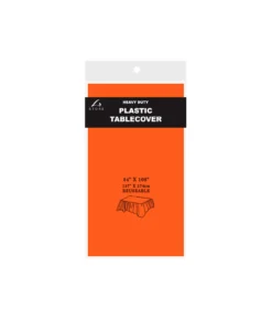 Orange Plastic Tablecover 137x274cm