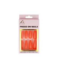 Orange Press On Nails 24pc