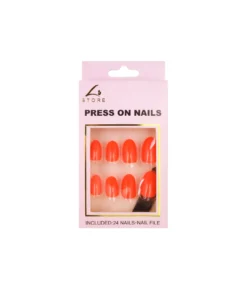 Orange Round Press On Nails 24pc