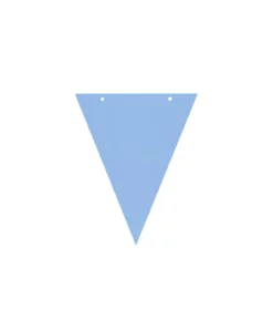 Paper Flag Banner With Ribbon Light Blue 8pk