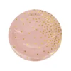 Paper Plate-Pink With Gold Dots 12pc x 9in