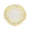 Paper Plate White With Gold Dots 12pc x 9in