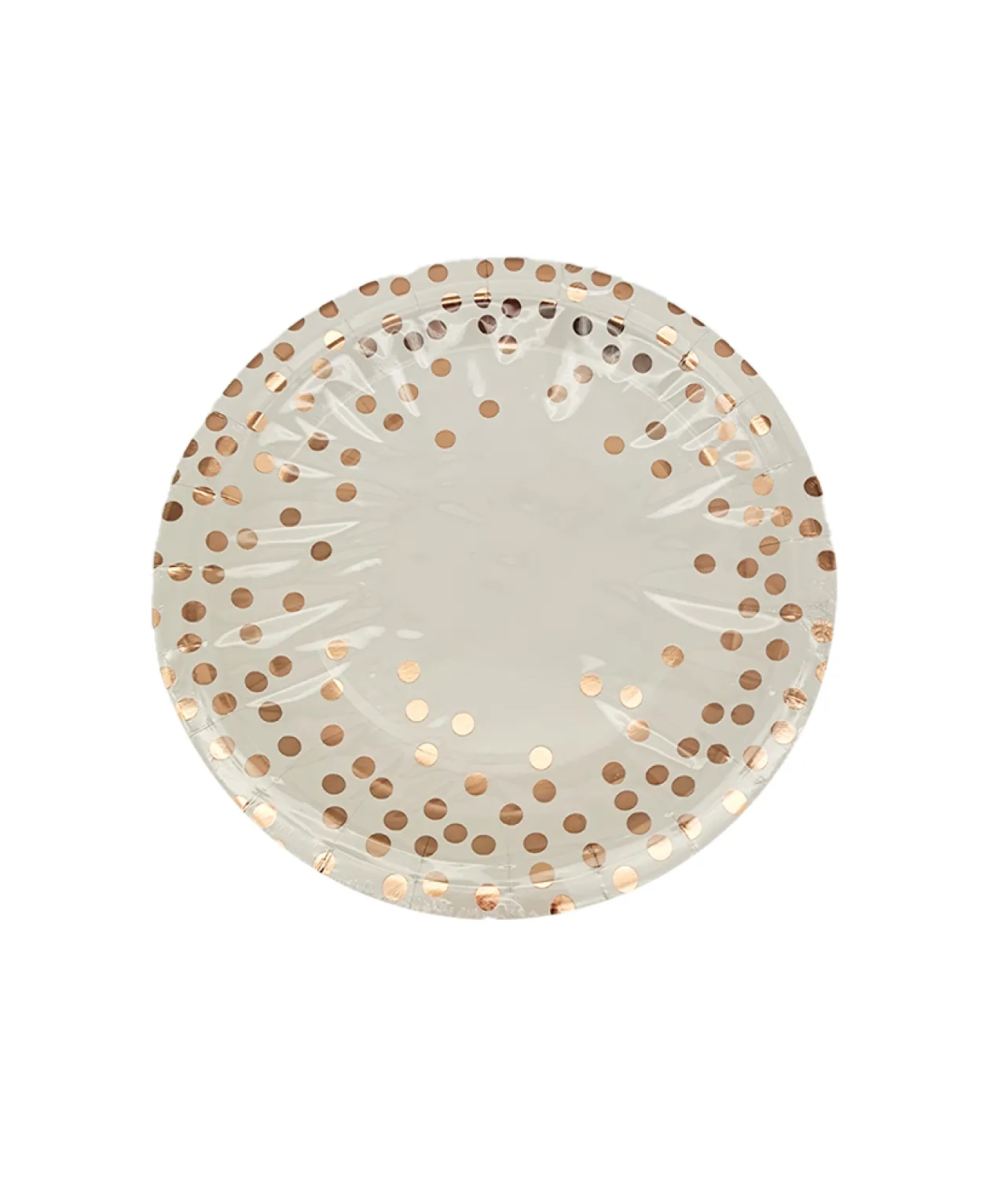 Paper Plate White With Rose Gold 12pc x 7in