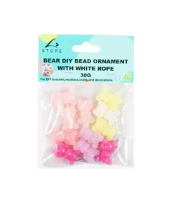 Pastel Bear DIY Bead Ornament With White Rope 30g
