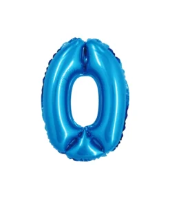Pastel Blue Foil Number Balloon 0