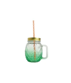 Pineapple Shaped Mason Jar With Gold Lid