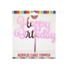 Pink Acrylic Happy Birthday Topper