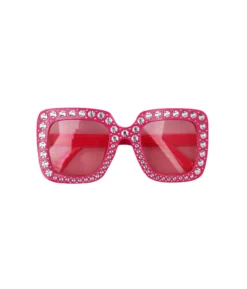 Pink Diamante Party Glasses