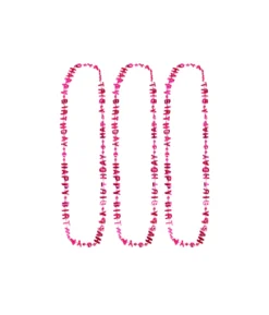 Pink Happy Birthday Necklaces 78cm 3pk