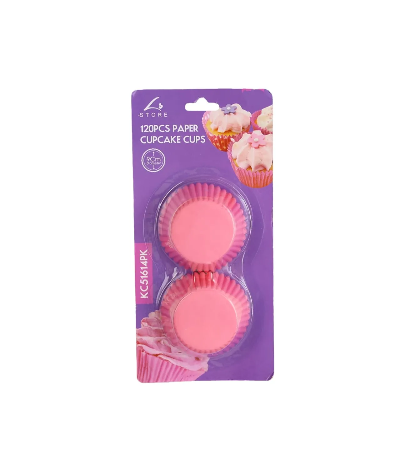Pink Paper Cupcake Cup 120pc 9cm