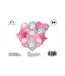 Pink Party Balloons Assorted 10pc