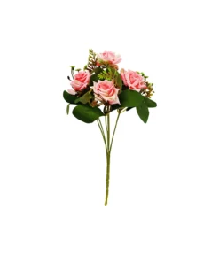 Pink Rose Bunch 7 Head 32cm