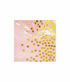 Pink With Gold Dots Large Napkins 20pc