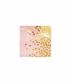Pink With Gold Dot Small Napkin 20pc