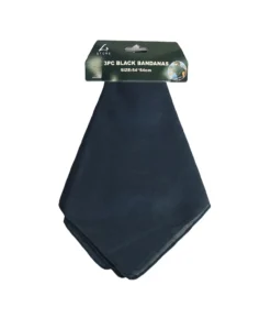 Plain Black Bandanas 54x54cm 3pc