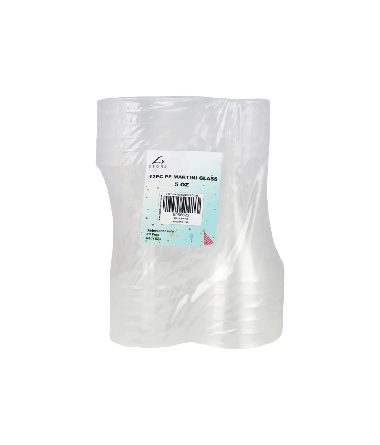 PP Plastic Martini Glass 5oz 12pk