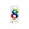 Rainbow Metallic Number Candle 8
