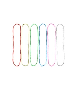 Rainbow Mix Bead Necklaces 78cm 6pk