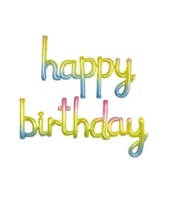 Rainbow Script Happy Birthday