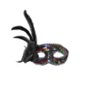 Rainbow Sequin Feather Eyemask