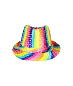Rainbow Sequin Fedora