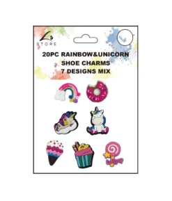 Rainbow & Unicorn Shoe Charms 20pc
