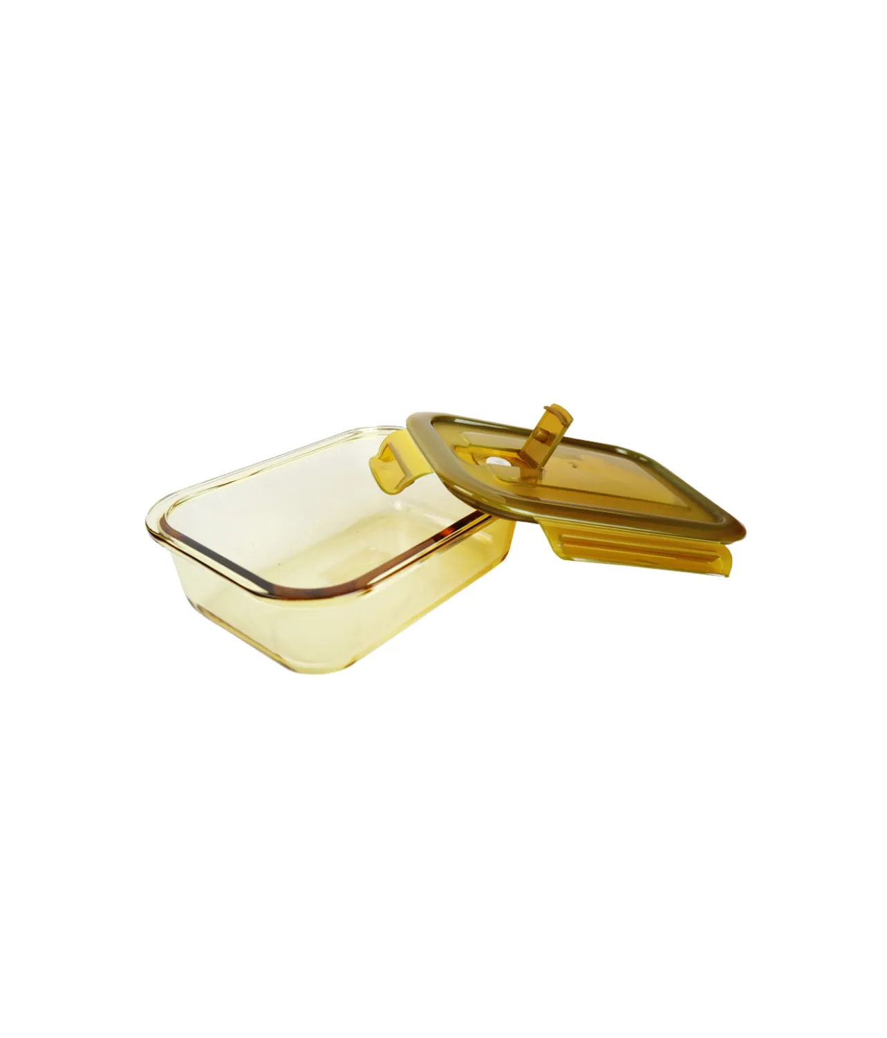 Rectangle Amber Borosilicate Glass Container 370ml