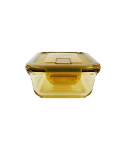 Rectangle Amber Borosilicate Glass Container 650ml