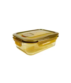 Rectangle Amber Borosilicate Glass Container 650ml