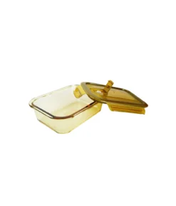 Rectangle Amber Borosilicate Glass Container 650ml
