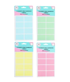 Rectangle Color Self Adhesive Labels Assorted 4.9 x 3.3cm 80pc