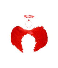 Red Angel Wings & Headband 55cm