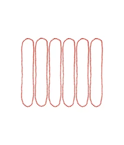 Red Bead Necklaces 78cm 6pk