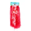 Red Flowered Hawaiian Grass Skirt Set 5pc